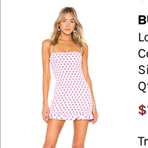 Lovers and Friends White w/Pink Poka Dot dress!